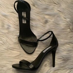 Steve Madden Womens Black High Heels Leather SZ 8